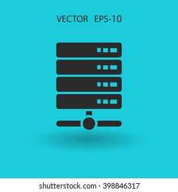 Flat Computer Server icon, vector illustration