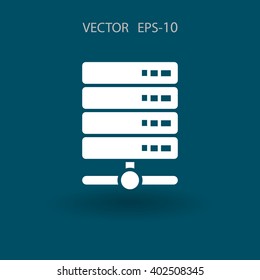 Flat Computer Server icon, vector illustration