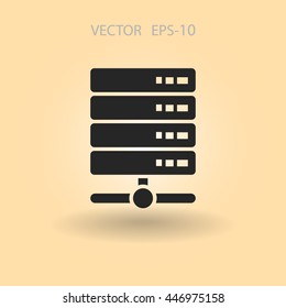 Flat Computer Server icon, vector illustration