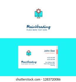 Flat Computer setting  Logo and Visiting Card Template. Busienss Concept Logo Design