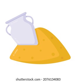 Flat con of clay pot, premium download