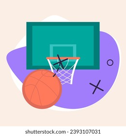 flat concept for backetball game sport in eps format vector