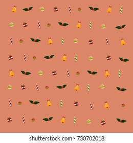Flat concept, design with Christmas
