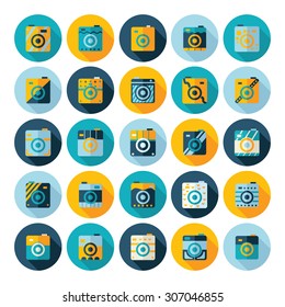 Flat concept design with shadow collection camera