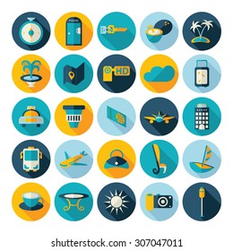 Flat concept design with shadow collection travels