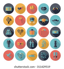 Flat concept design with shadow collection wedding