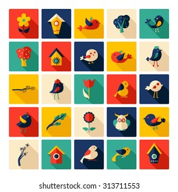 Flat concept design with shadow collection bird