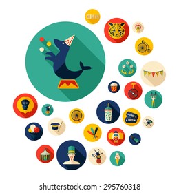 Flat concept design with shadow SEO circus