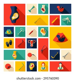 Flat concept design with shadow SEO OBSTETRICS