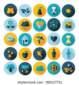 Flat concept design with shadow SEO ecology icon