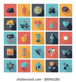 Flat concept design with shadow SEO ecology icon