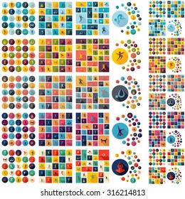 Flat concept design with shadow  Set stick figure 