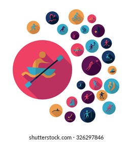 Flat concept design with shadow  Set stick figure