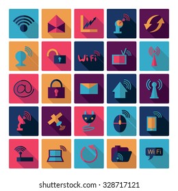 Flat concept design with shadow  Set technologies