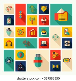 Flat concept design with shadow  Set technologies