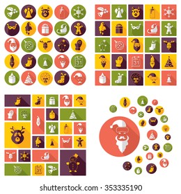 Flat concept design with shadow  Set 