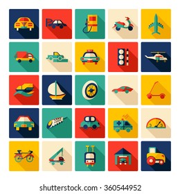 Flat concept design with shadow  Set cars