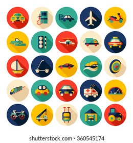 Flat concept design with shadow  Set cars