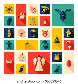 Flat concept design with shadow  Set 