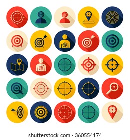 Flat concept design with shadow  Set  target 