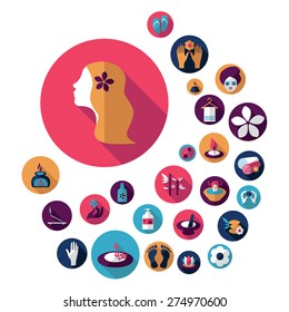 Flat concept design with shadow unique spa Collection