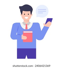 Icono de concepto plano de un profesor