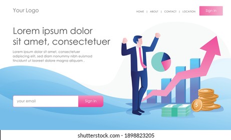 Flat concept isometric illustration. successful employees