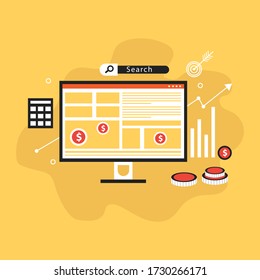 Flat concept for pay per click advertising