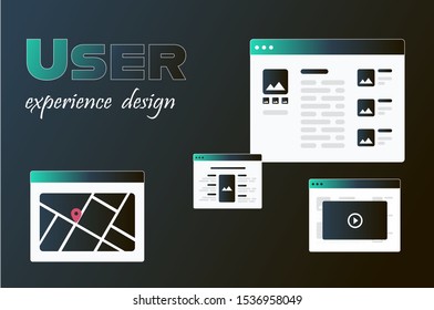 flat concept responsive web design prototype in computer