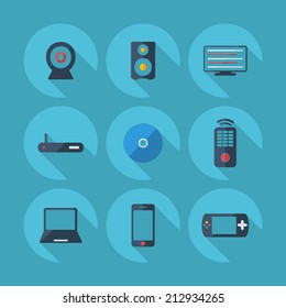 Flat concept, set modern design with shadow vector icons for web design and mobile applications, SEO. search Engine Optimization: technology, communication