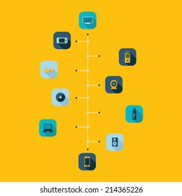 Flat concept, set modern design with shadow vector icons for web design and mobile applications, SEO. search Engine Optimization: technology