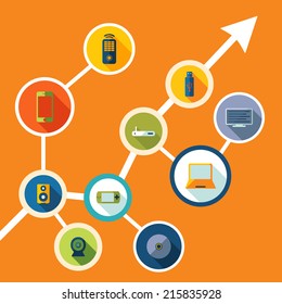 Flat concept, set modern design with shadow vector icons for web design and mobile applications, SEO. search Engine Optimization: technology