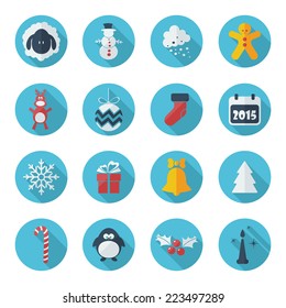 Flat concept, set modern design with shadow icons for web design and mobile applications, SEO. search Engine Optimization:   happy new year