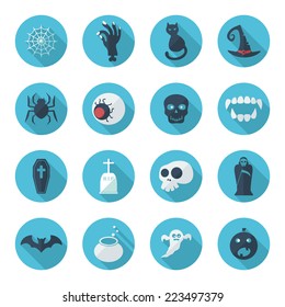 Flat concept, set modern design with shadow icons for web design and mobile applications, SEO. search Engine Optimization:  halloween