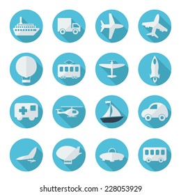 Flat concept, set modern design with shadow icons for web design and mobile applications, SEO. search Working Optimization:  transportation, vehicle