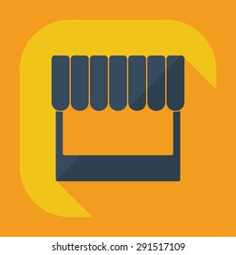 Flat concept, set modern design with shadow marketing sales