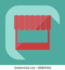 Flat concept, set modern design with shadow marketing sales