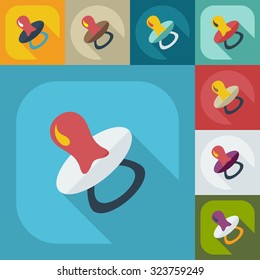 Flat concept, set modern design with shadow soother