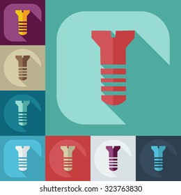 Flat concept, set modern design with shadow construction