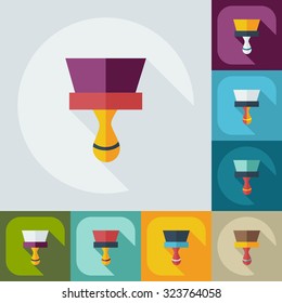 Flat concept, set modern design with shadow construction