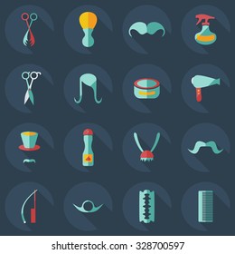 Flat concept, set modern design with shadow style