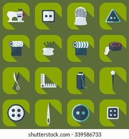 Flat concept, set modern design with shadow sewing