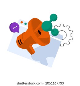 Concepto plano de los medios sociales - ilustración vectorial
