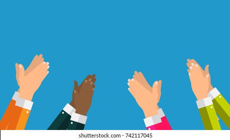 Flat. Concept of success Applause. Hands clapping. Vector Illustration. EPS10