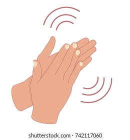 Flat. Concept of success Applause. Hands clapping. Vector Illustration. EPS10