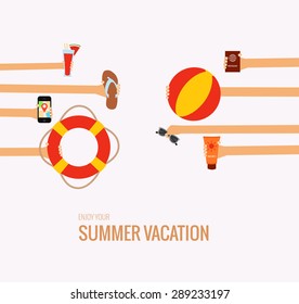 Flat concept of summer travel made in vector