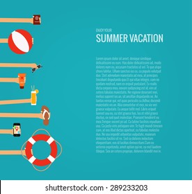 Flat concept of summer travel made in vector