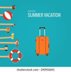 Flat concept of summer travel made in vector