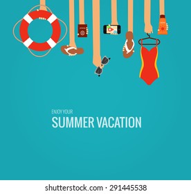 Flat concept of summer travel made in vector