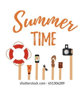 Flat concept of summer travel made in vector
